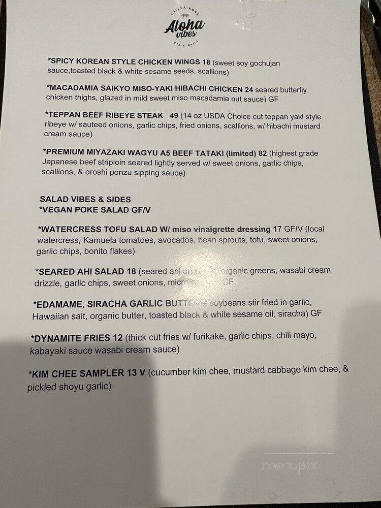 Aloha Vibes - Kailua-Kona, HI menu_pic