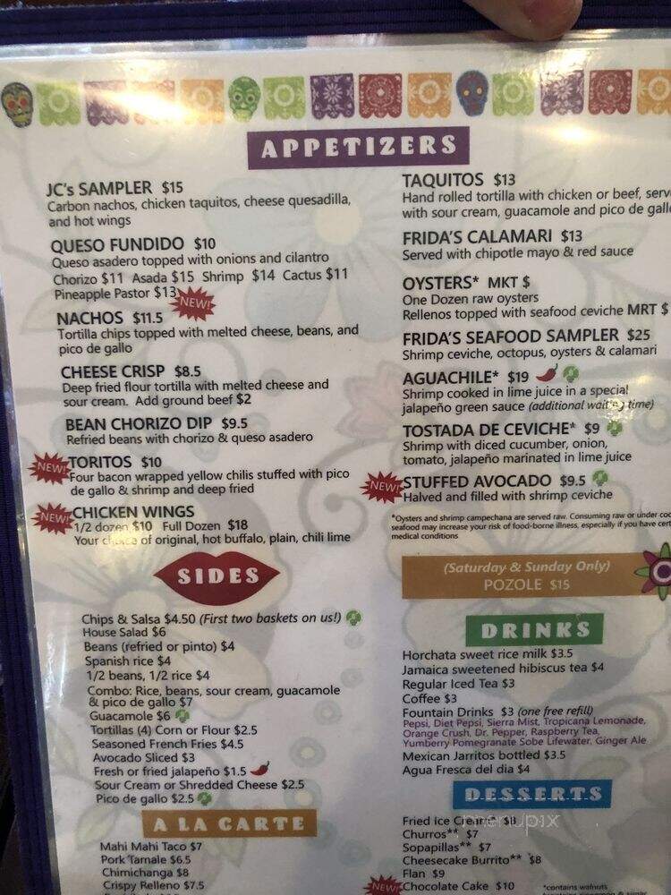 Frida's Mexican Restaurant and Cantina - Durango, CO menu_pic