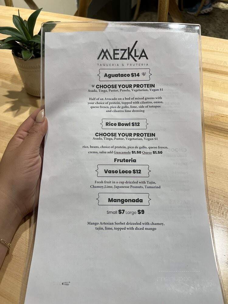 Mezkla Taqueria - Holland, MI menu_pic