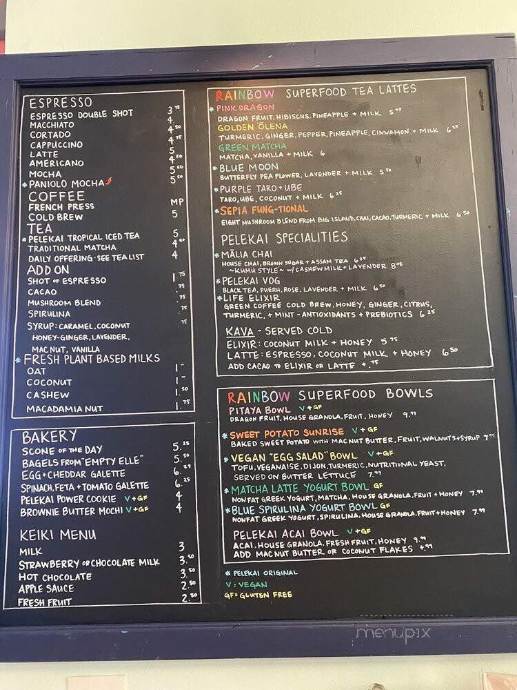 PeleKai Coffee - Honolulu, HI menu_pic