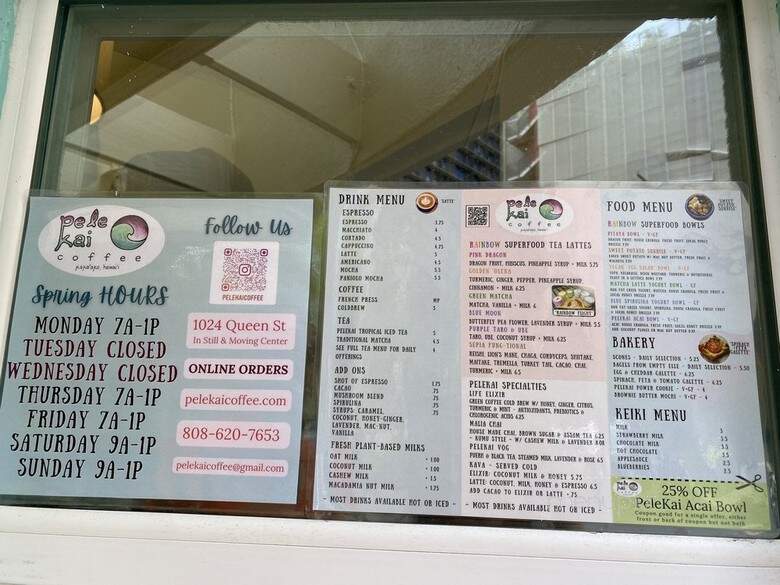 PeleKai Coffee - Honolulu, HI menu_pic