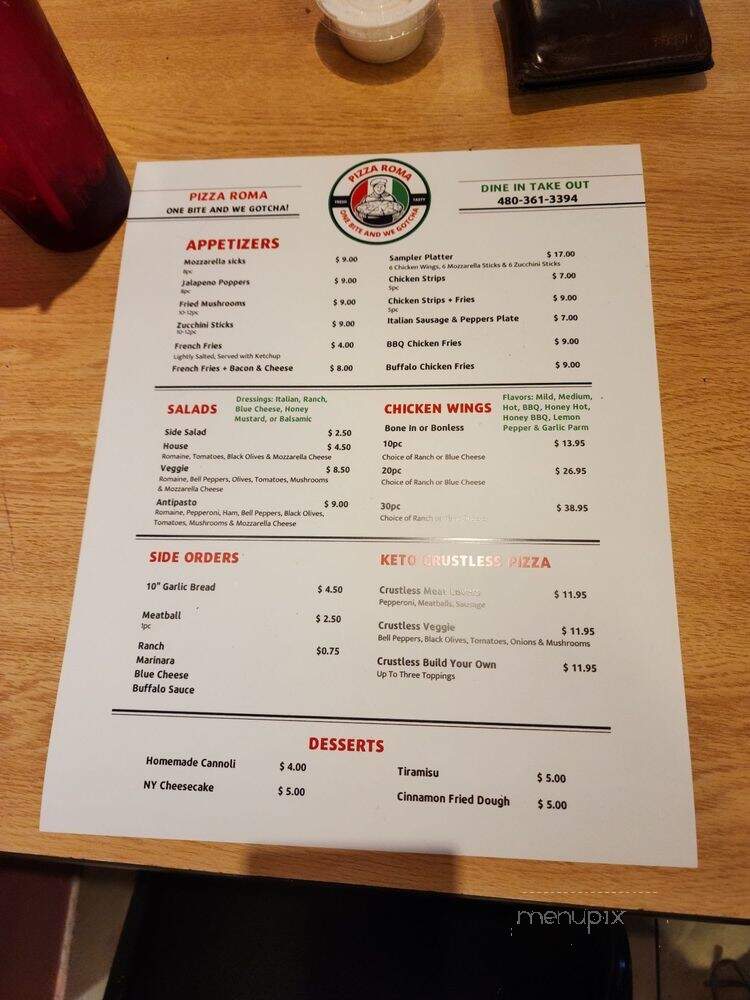 Pizzeria Roma Italian Cafe - Mesa, AZ menu_pic