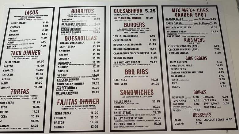 Mix Mex Cue - Chicago, IL menu_pic