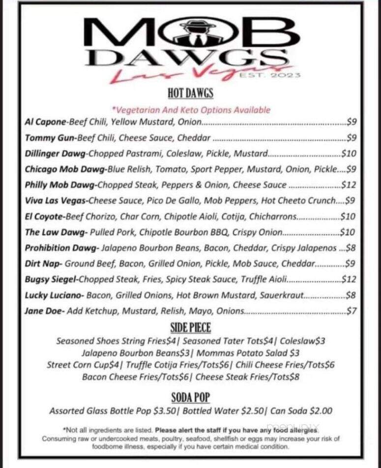 Mob Dawgs - Henderson, NV menu_pic