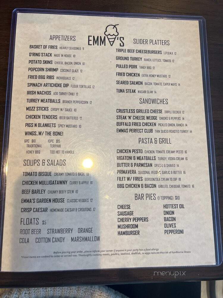 Emma's - Trumbull, CT menu_pic