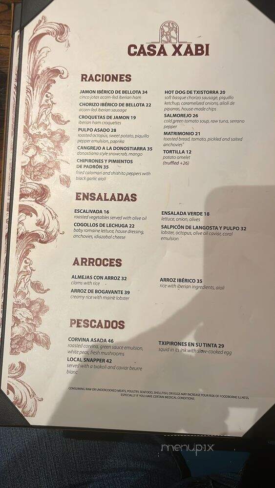 Casa Xabi - Miami, FL menu_pic