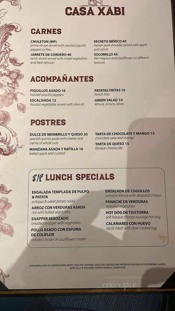 Casa Xabi - Miami, FL menu_pic
