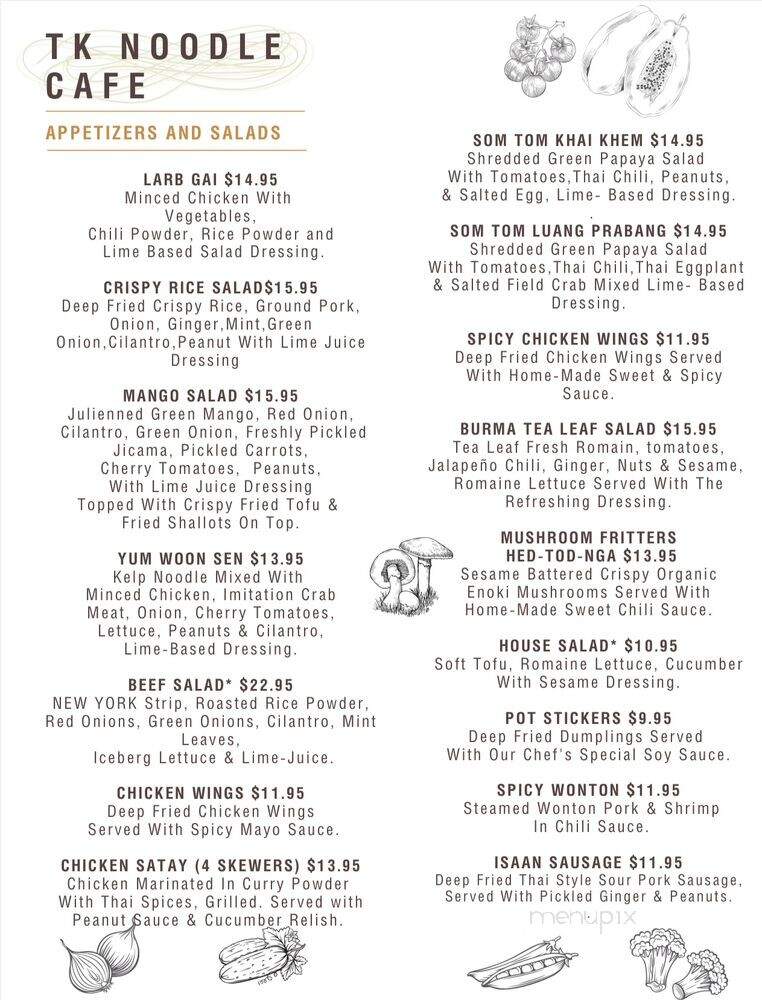 TK Noodle Cafe - Lynnwood, WA menu_pic