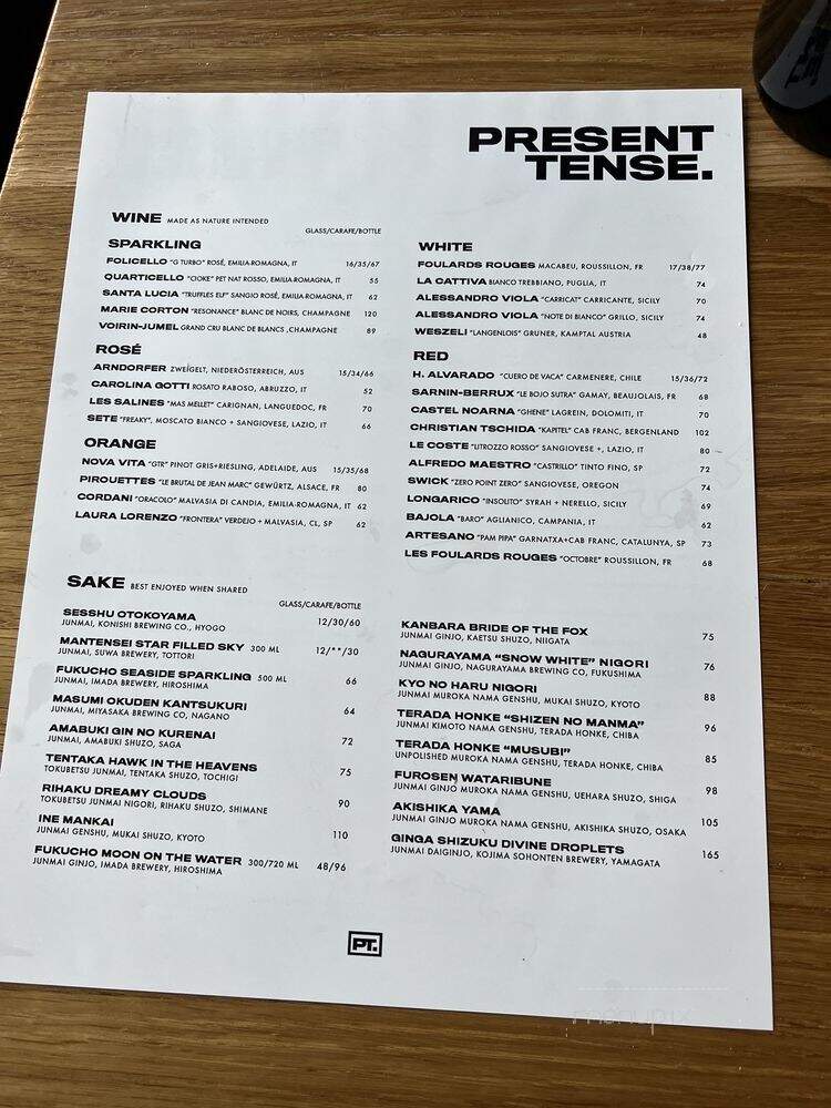 Present Tense - Nashville, TN menu_pic
