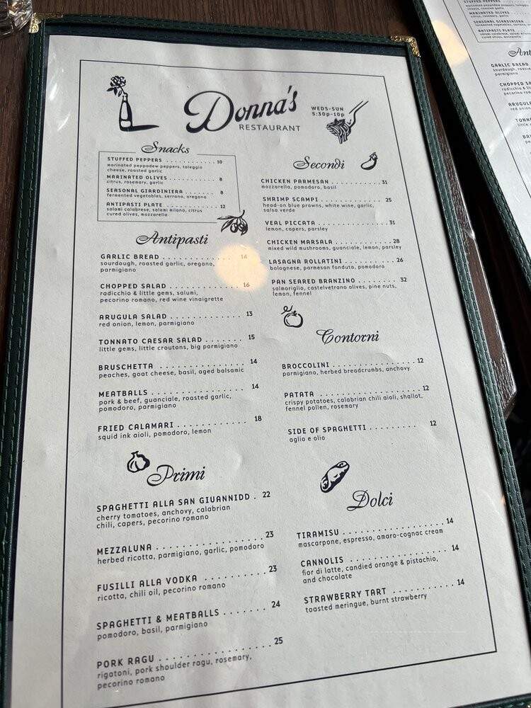 Donna's - Los Angeles, CA menu_pic