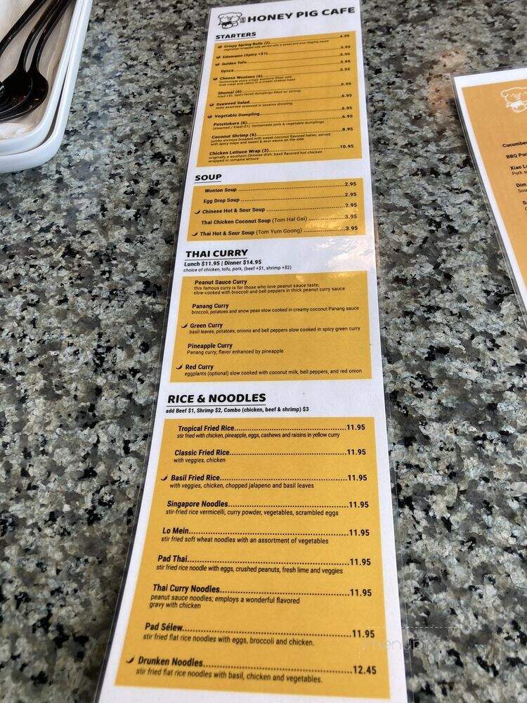 Honey Pig Cafe - Lone Tree, CO menu_pic