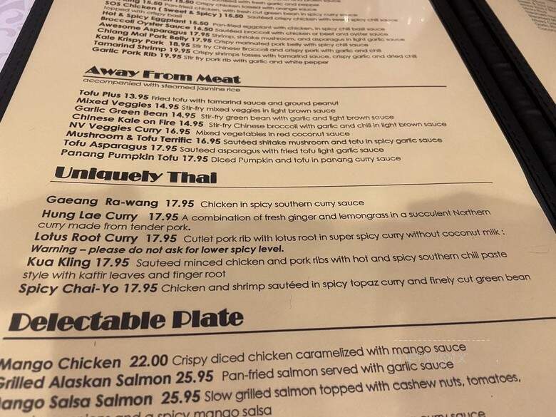 Kinnara Thai Posh - Las Vegas, NV menu_pic