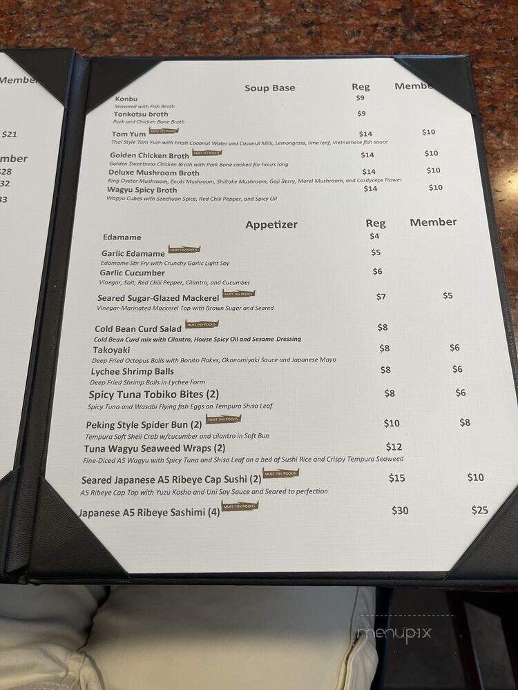 Matsuyama Shabu House - San Francisco, CA menu_pic