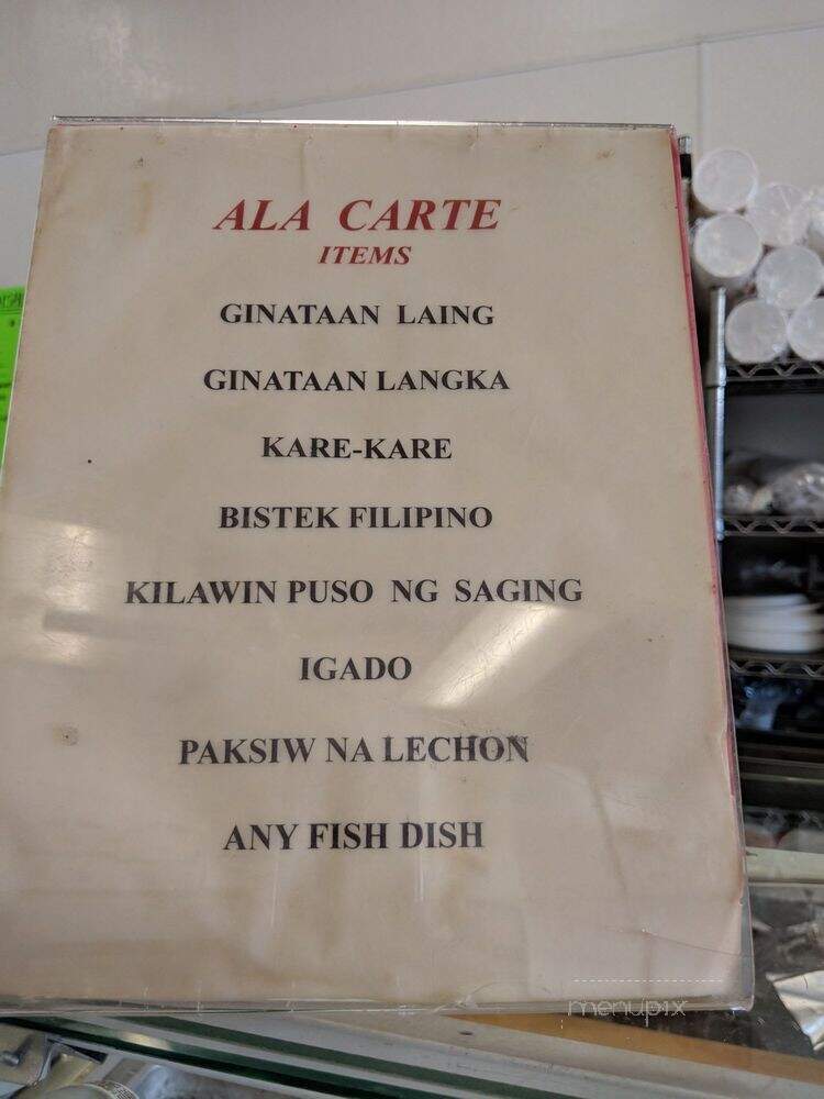 Filipino Turo-Turo - Pittsburg, CA menu_pic