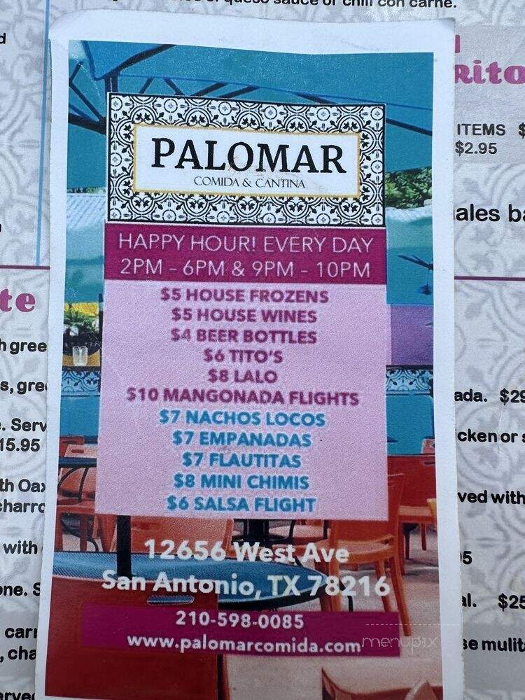 Palomar Comida & Cantina - San Antonio, TX menu_pic