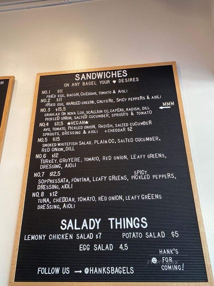 Hanks Bagels - Calabasas, CA menu_pic