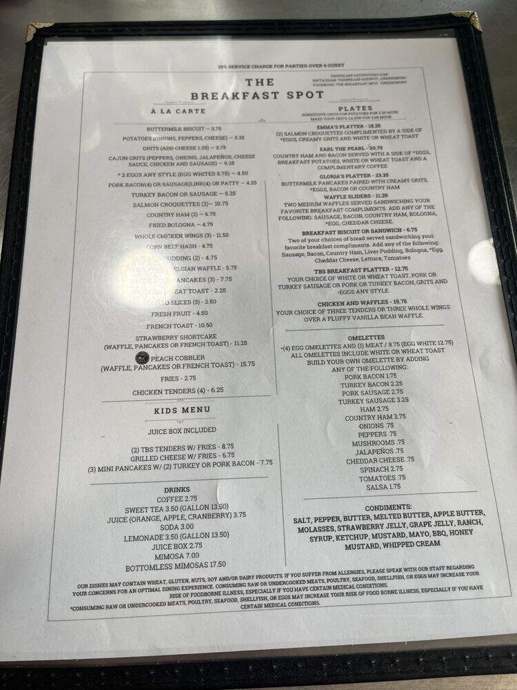 Menu Of The Breakfast Spot In Greensboro NC 27407 menu-of-the-breakfast-spot-in-greensboro-nc-27407