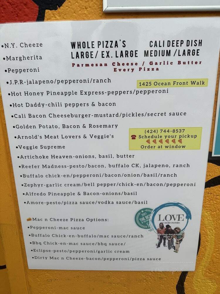 Love Amoro Pizzeria - Los Angeles, CA menu_pic