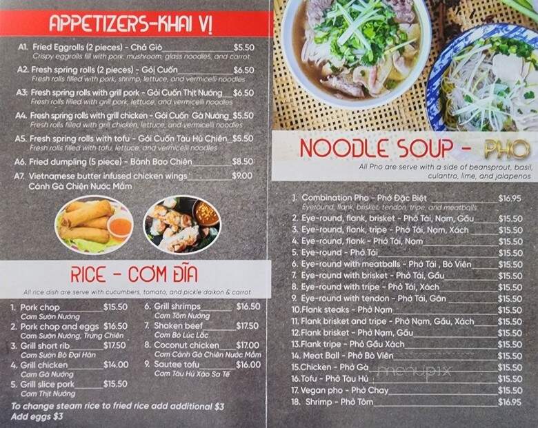 Pho Nhi Vietnamese Restaurant - Pembroke Pines, FL menu_pic