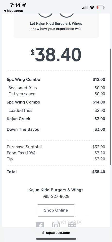 Kajun Kidd Burgers & Wings Restaurant - Thibodaux, LA