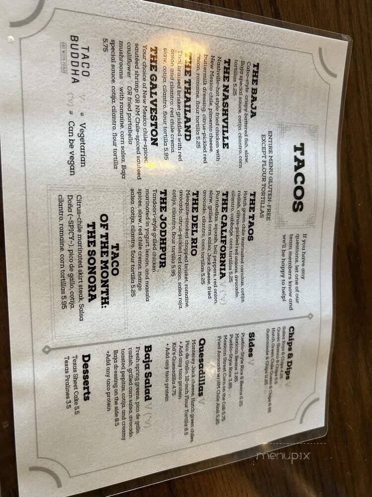 Taco Buddha - Kirkwood, MO menu_pic