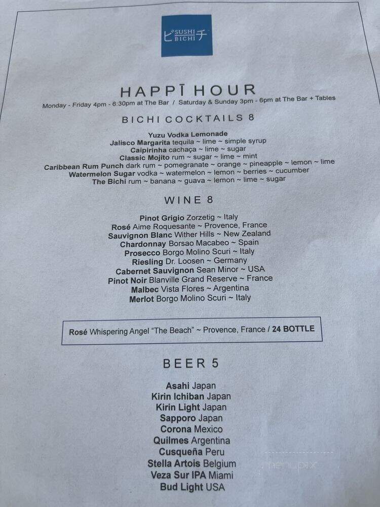 Sushi Bichi - Miami Beach, FL menu_pic