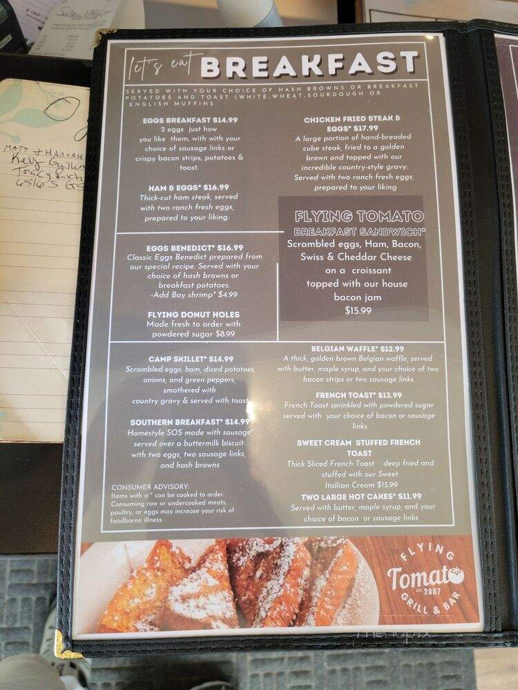 Flying Tomato Bar' and Grill - Spanaway, WA menu_pic