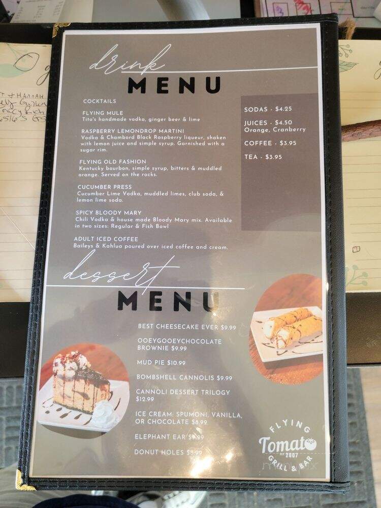 Flying Tomato Bar' and Grill - Spanaway, WA menu_pic