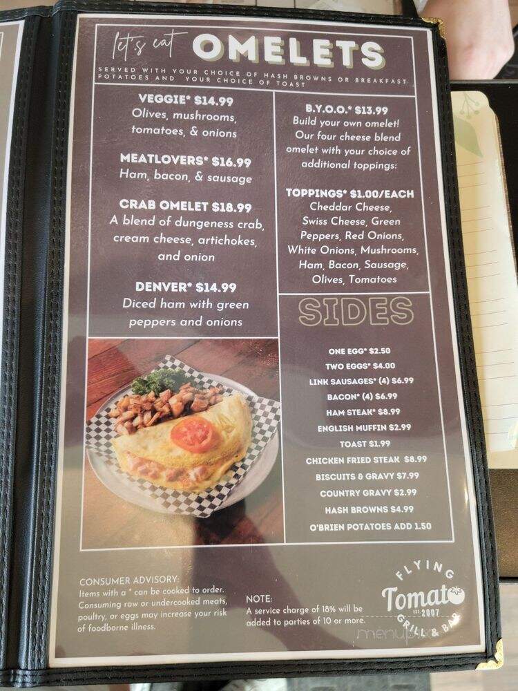 Flying Tomato Bar' and Grill - Spanaway, WA menu_pic