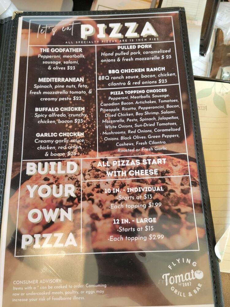 Flying Tomato Bar' and Grill - Spanaway, WA menu_pic