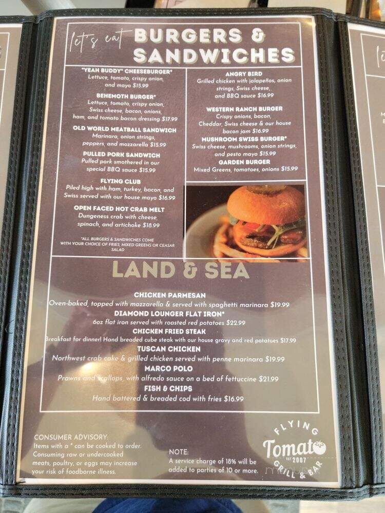 Flying Tomato Bar' and Grill - Spanaway, WA menu_pic