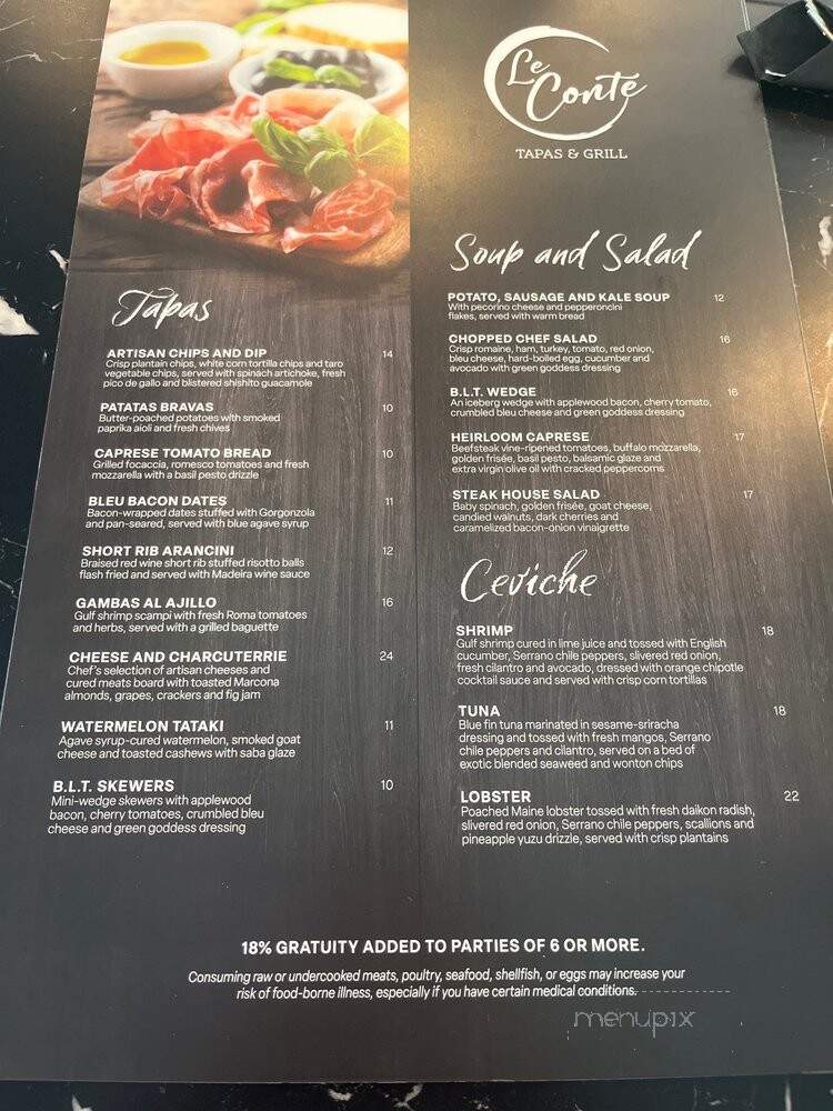 Le Conte Tapas & Grill - Gatlinburg, TN menu_pic
