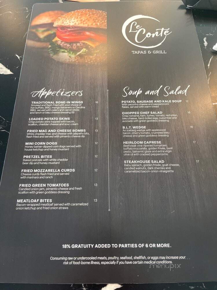 Le Conte Tapas & Grill - Gatlinburg, TN menu_pic
