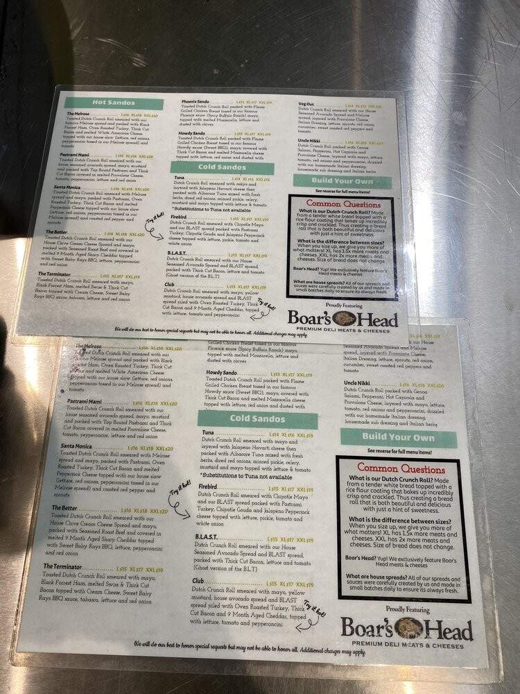 Ghost Sando Shop - Los Angeles, CA menu_pic