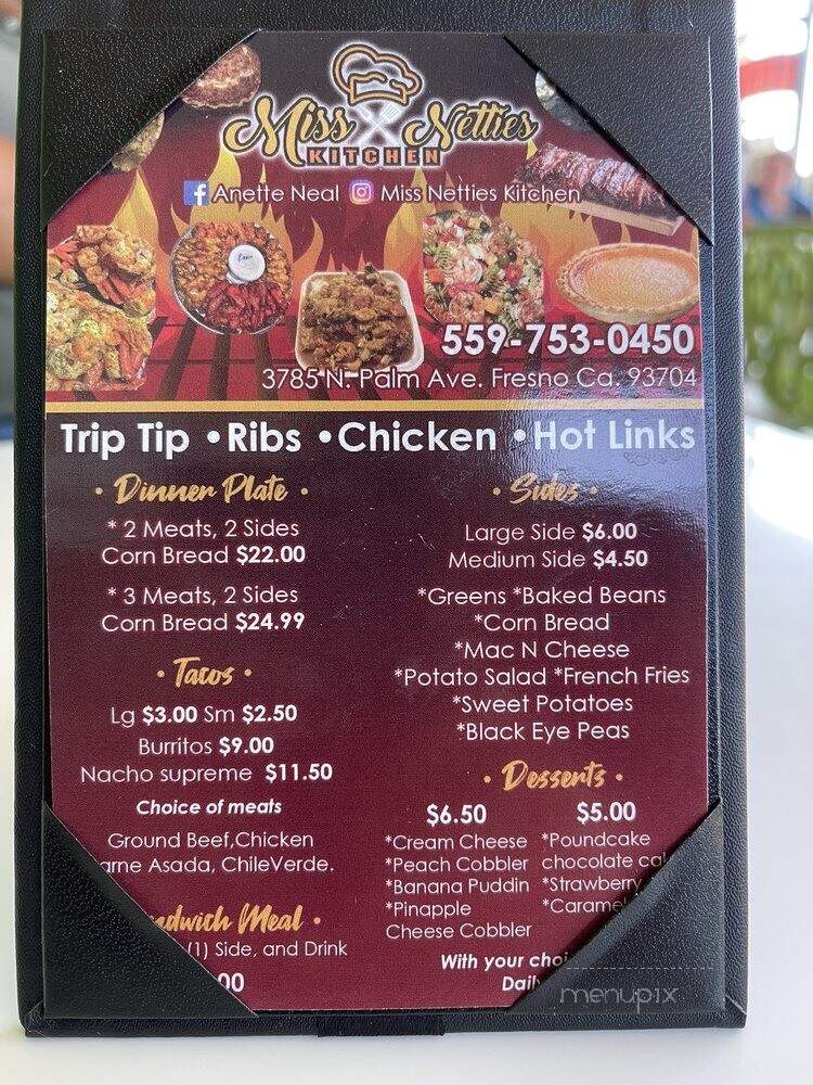 Miss Netties Kitchen - Fresno, CA menu_pic