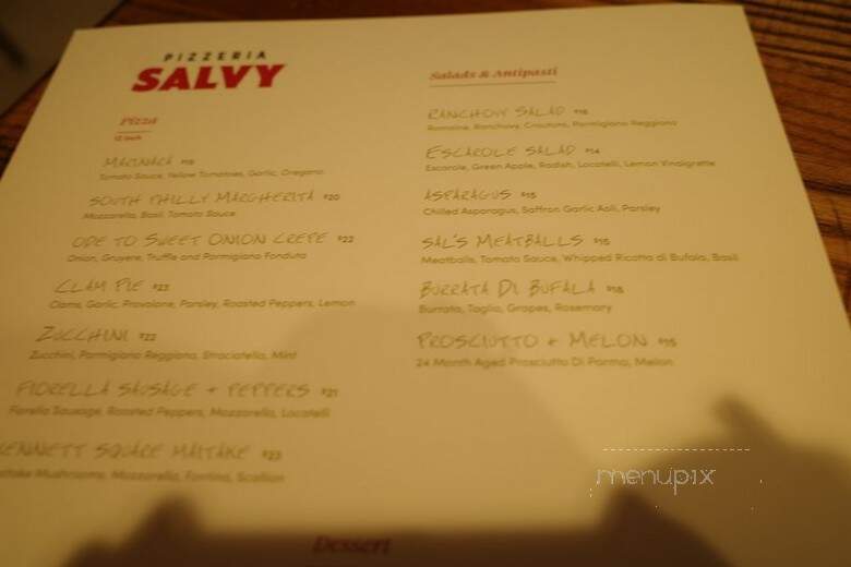 Pizzeria Salvy - Philadelphia, PA menu_pic