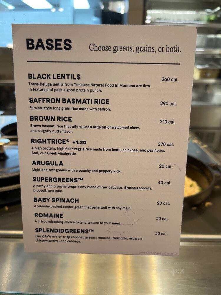 CAVA - Pensacola, FL menu_pic