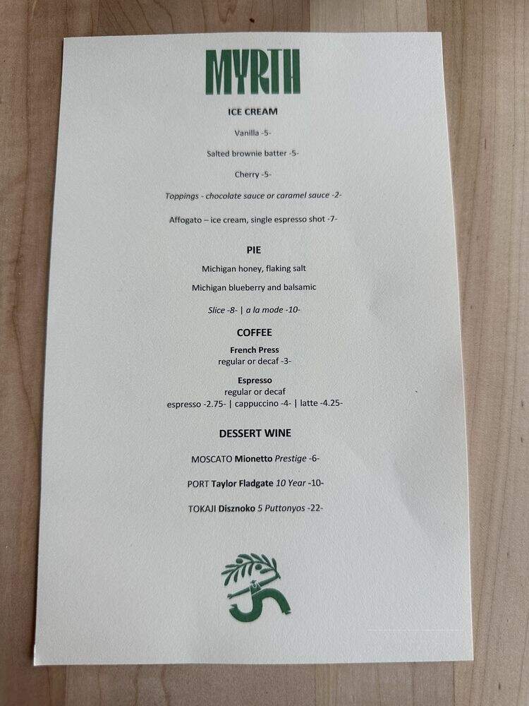 Myrth - Ada, MI menu_pic
