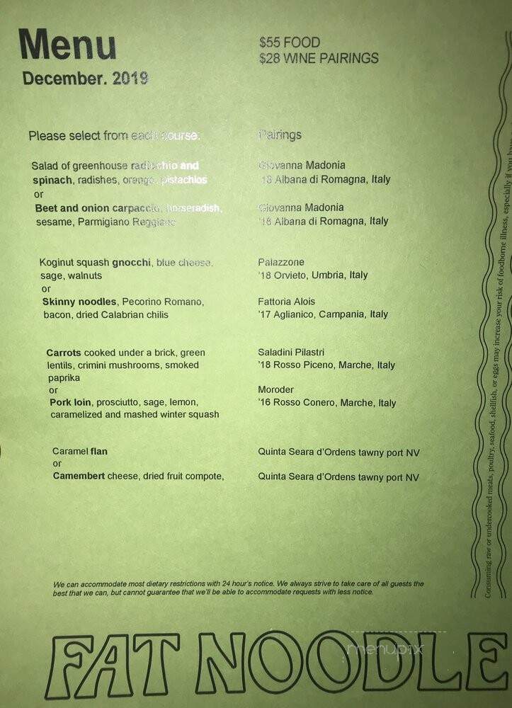 Marrow - Rochester, MN menu_pic