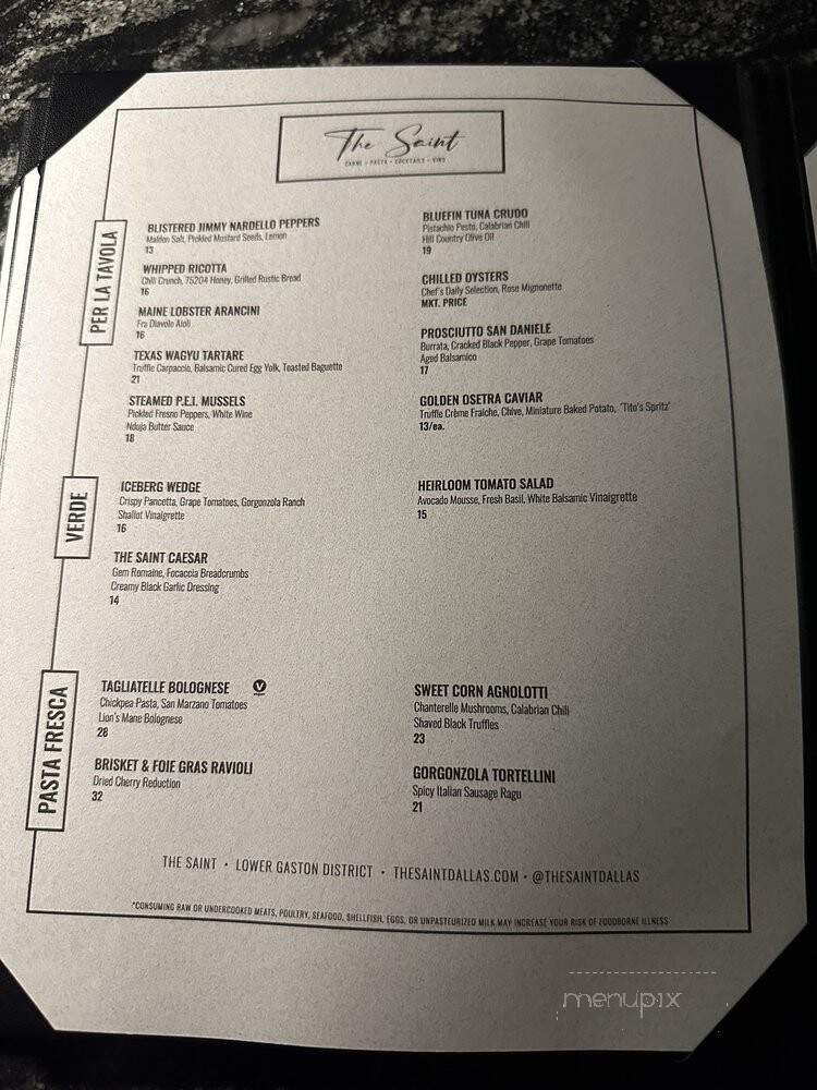 The Saint - Dallas, TX menu_pic