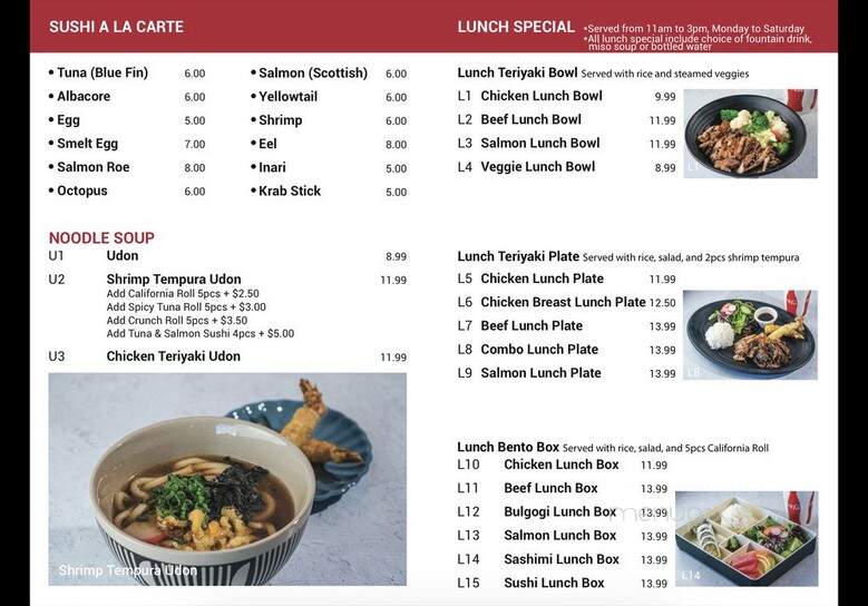 California Sushi and Teriyaki - Hermosa Beach, CA menu_pic