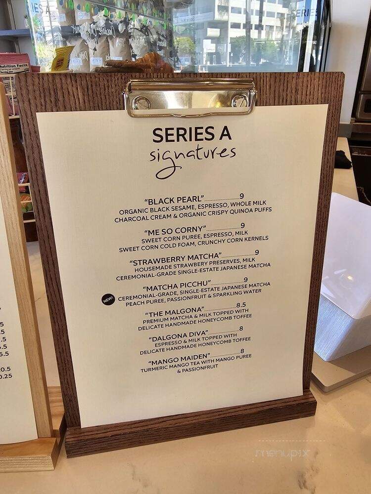 Series A Coffee - Beverly Hills, CA menu_pic