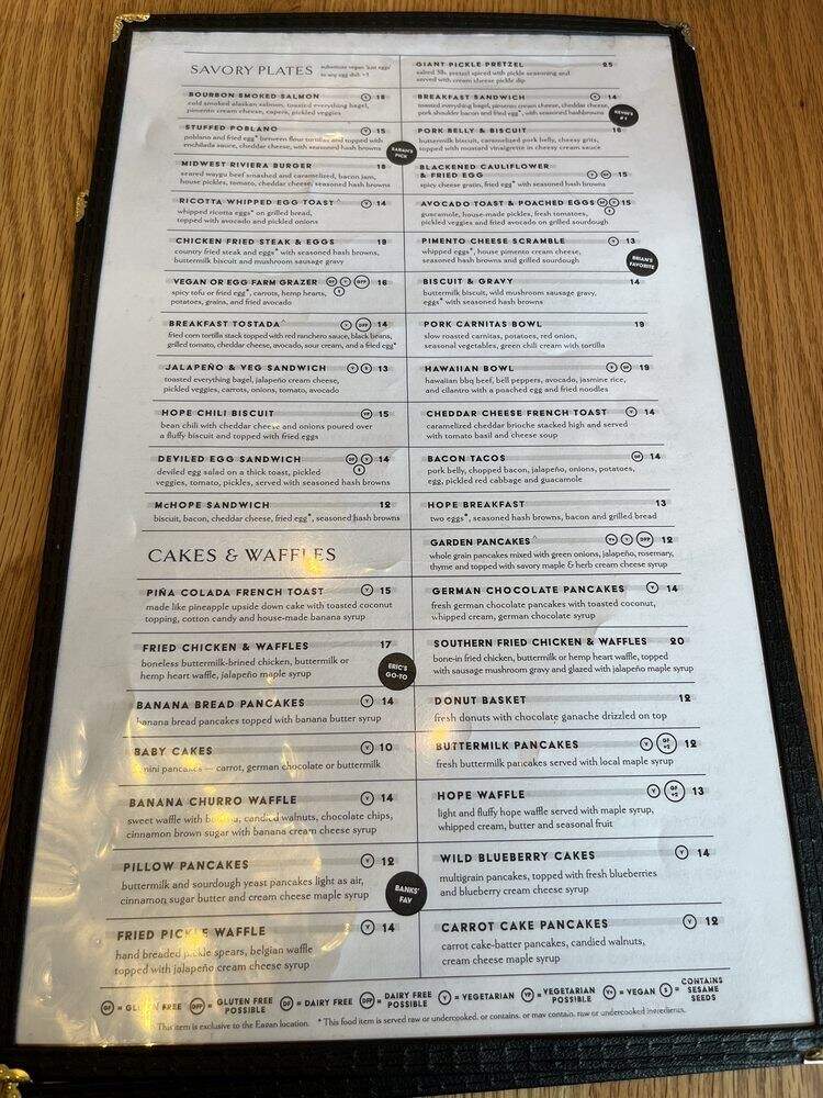 Hope Breakfast Bar - Eagan, MN menu_pic