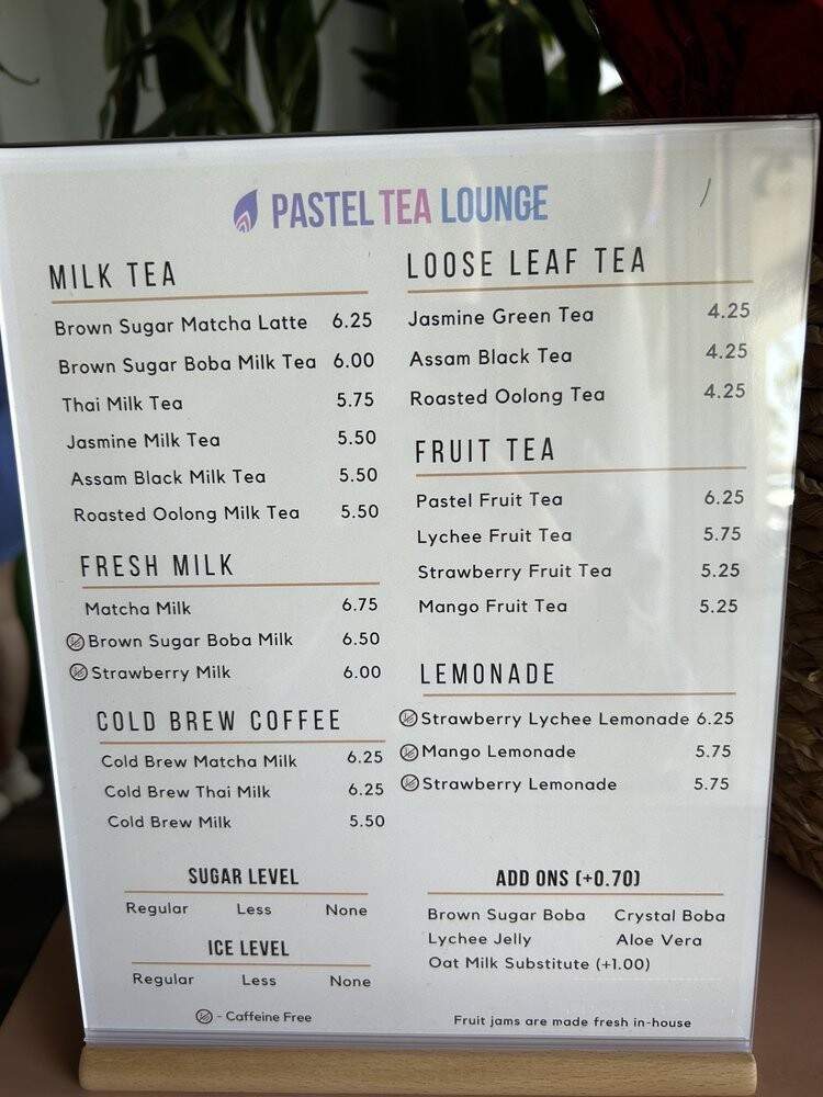 Pastel Tea Lounge - Sunnyvale, CA menu_pic