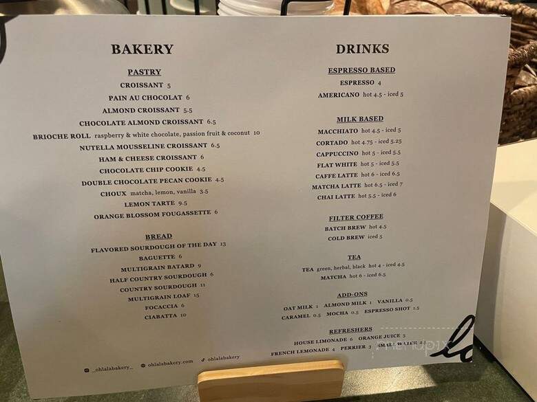 Oh La La - Cafe, Bakery, Kitchen - Pasadena, CA menu_pic