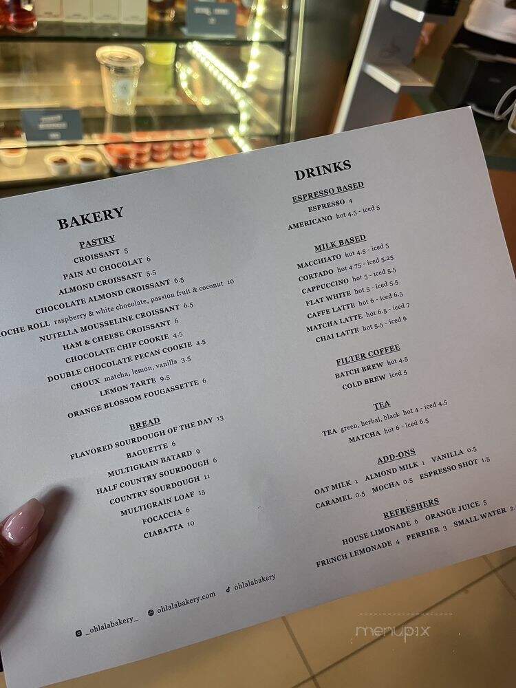 Oh La La - Cafe, Bakery, Kitchen - Pasadena, CA menu_pic