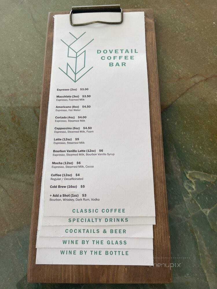 Dovetail Bar - New Orleans, LA menu_pic