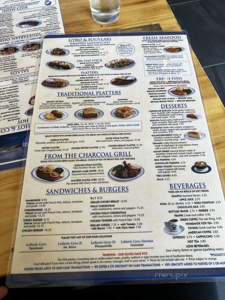 Lefteris Gyro Taverna - Hartsdale, NY menu_pic