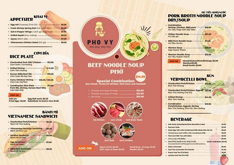 Pho Vy - Benicia, CA menu_pic