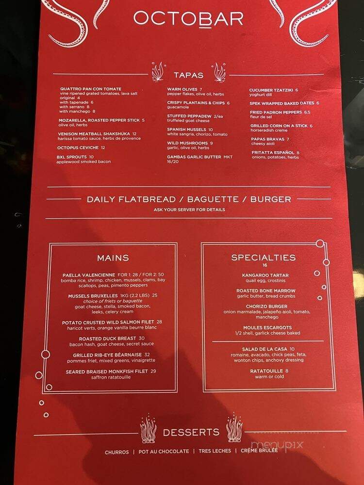 OctoBar - Baltimore, MD menu_pic